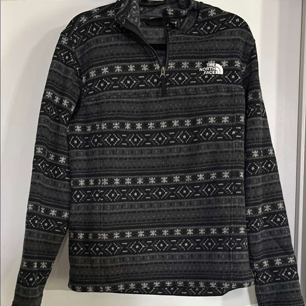 The North Face Gray Patterned Half-Zip Pullover